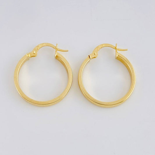 Candongas Trival Texturizado 1.8 g / 3/4 in Oro Amarillo 18K