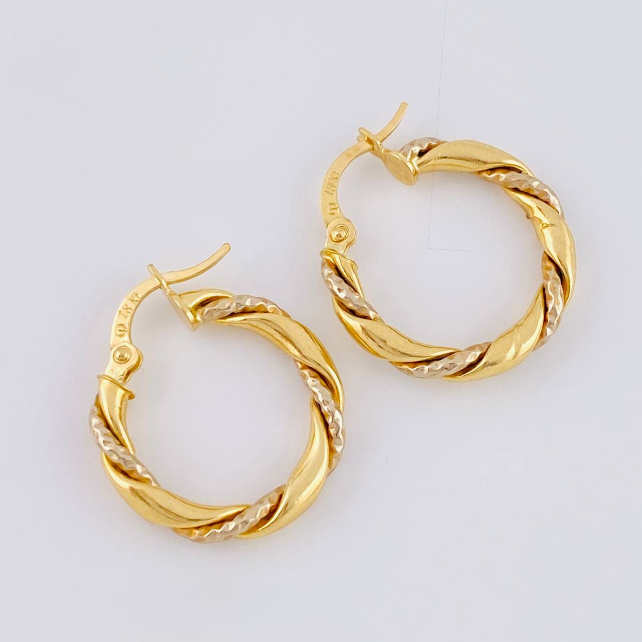Candongas Lux 2.1 g / 3/4 in Dos Oros Amarillo Blanco 18K