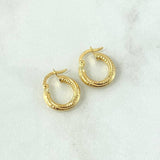 Hoop Earrings Carly 1.6gr / 1.7cm / Engraved Line 18K Yellow Gold