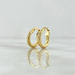 Hoop Earrings Carly 1.6gr / 1.7cm / Engraved Line 18K Yellow Gold