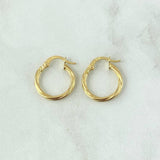 Hoop Earrings Mary 1.1gr / 1.8cm / Twisted 18K Yellow Gold