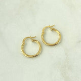 Hoop Earrings Mary 1.1gr / 1.8cm / Twisted 18K Yellow Gold