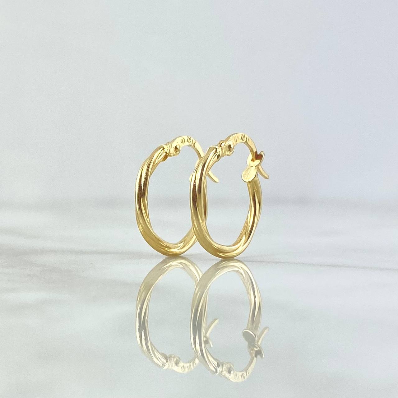 Hoop Earrings Mary 1.1gr / 1.8cm / Twisted 18K Yellow Gold