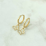 Hoop Earrings Butterfly Silhouette 1.7gr / 2.4cm / 18K Yellow Gold *