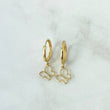 Hoop Earrings Butterfly Silhouette 1.7gr / 2.4cm / 18K Yellow Gold *