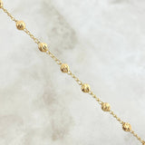 Pulso Espiga 2.75gr / 18cm / 4mm Bolas Diamantadas Oro Amarillo 18K