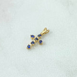 Dije Cruz 0.45gr / 1.5cm / Zafiro 20 Pts Oro Amarillo 18K (Joya) *