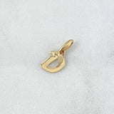 Dije Letra D Cursiva 0.5gr / 3/4 in / Oro Amarillo 18K ©