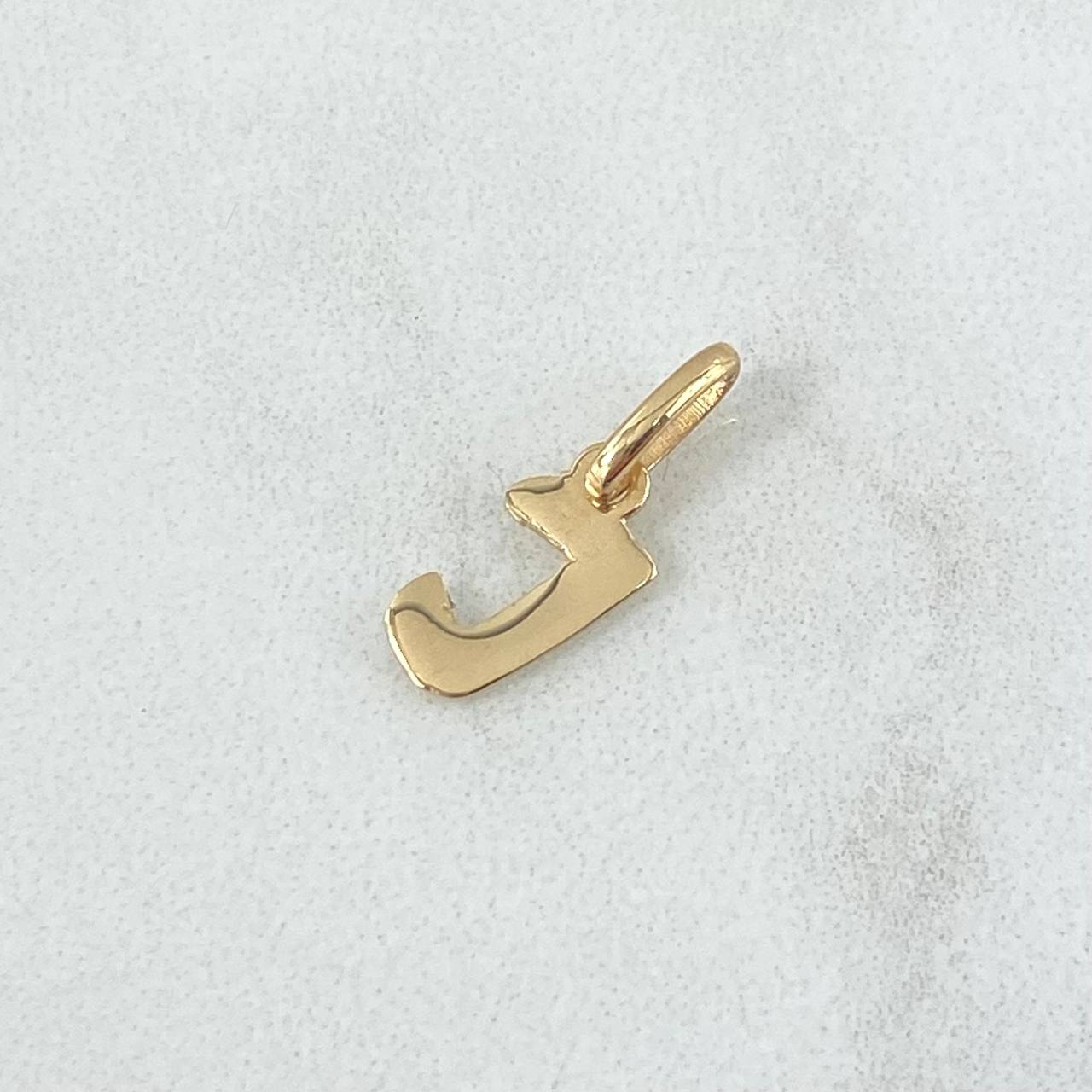Dije Letra J Cursiva 0.35gr / 1.5cm / Lisa Oro Amarillo 18K