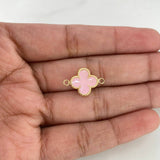 Charm Clover VCyA 0.85gr / 1.7cm / Electrostatic Pink Gold Yellow 18K &