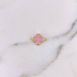 Charm Clover VCyA 0.85gr / 1.7cm / Electrostatic Pink Gold Yellow 18K &