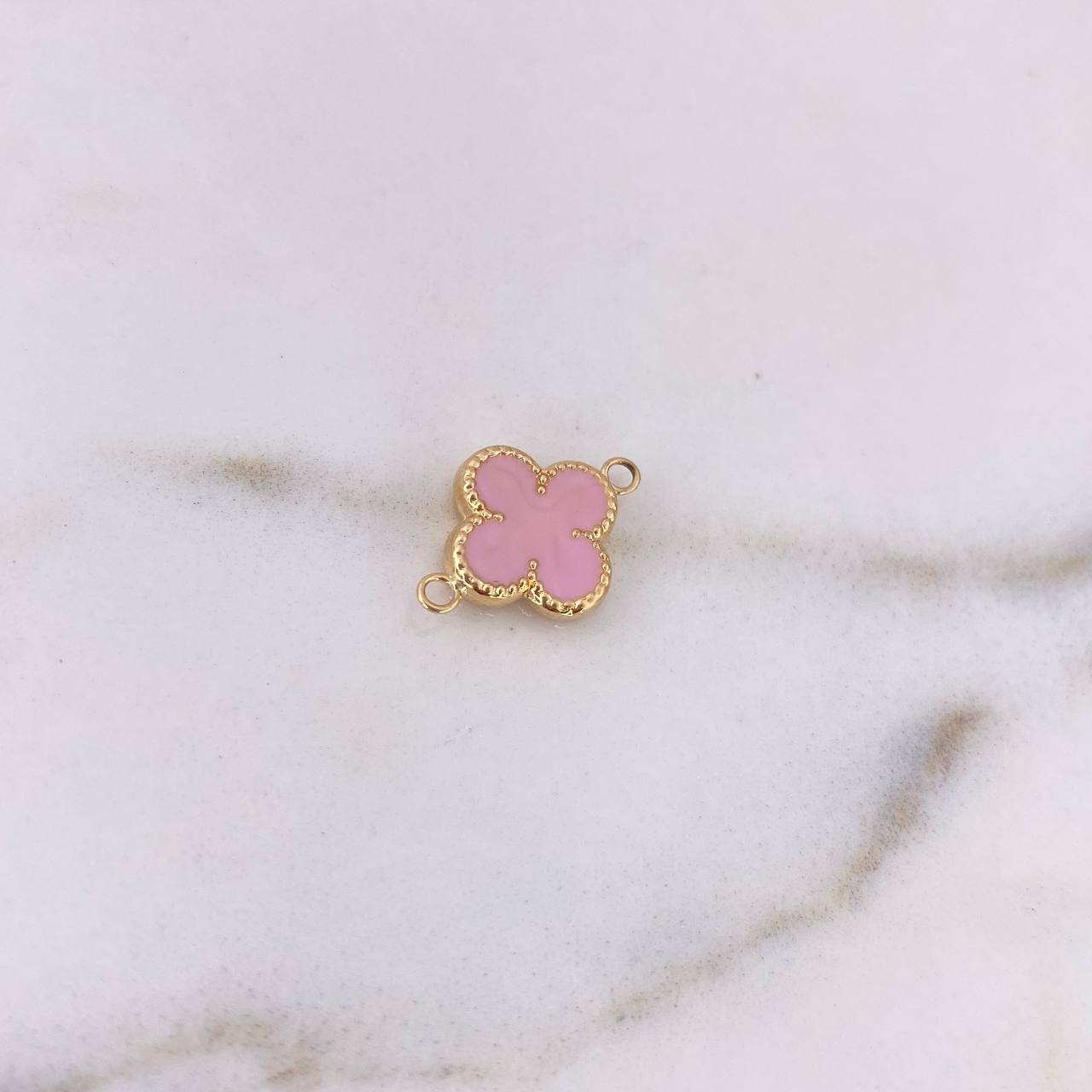 Charm Clover VCyA 0.85gr / 1.7cm / Electrostatic Pink Gold Yellow 18K &
