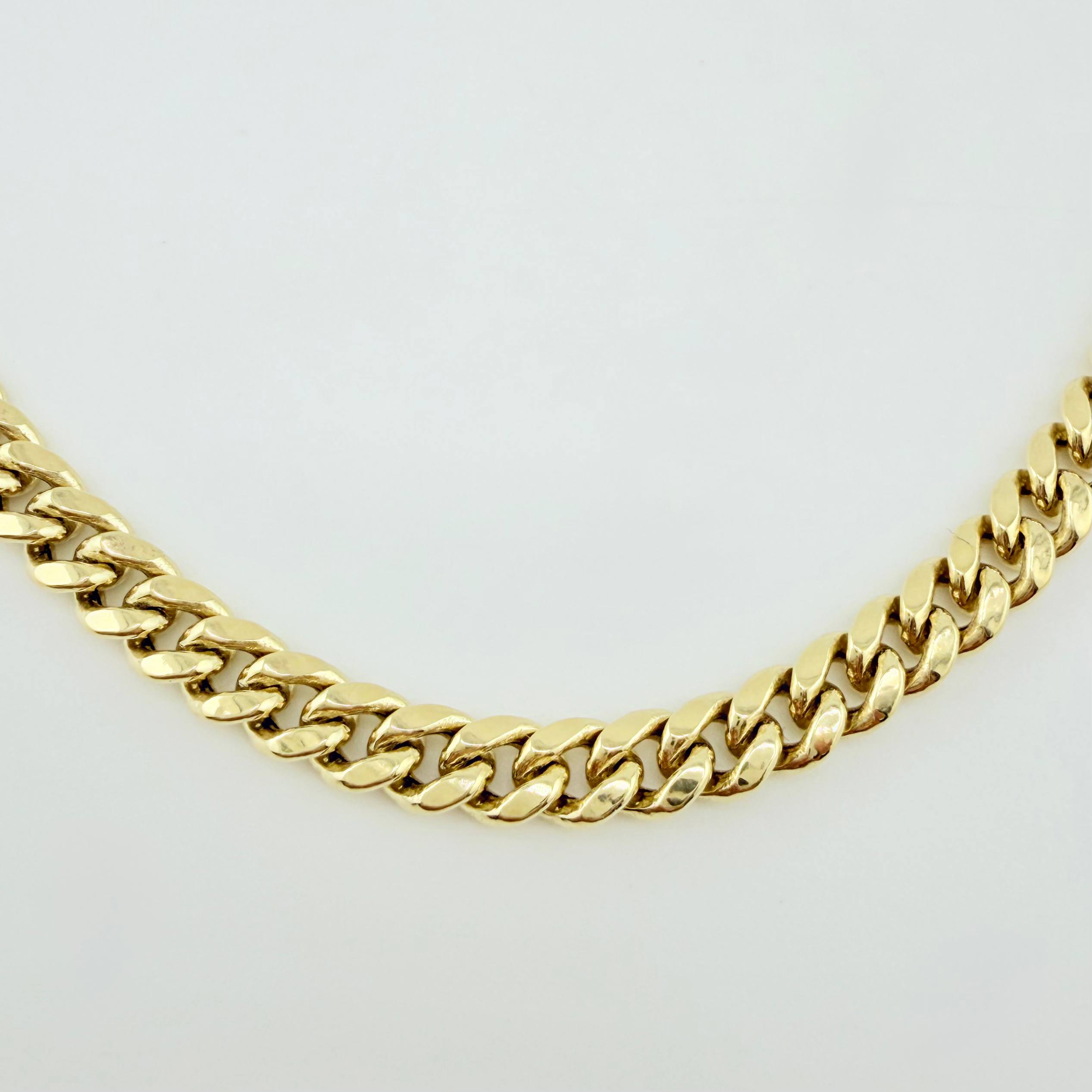 Cadena Cubana 9.75gr / 23 1/2 in / 4.6mm Oro Amarillo 14K Italy ©