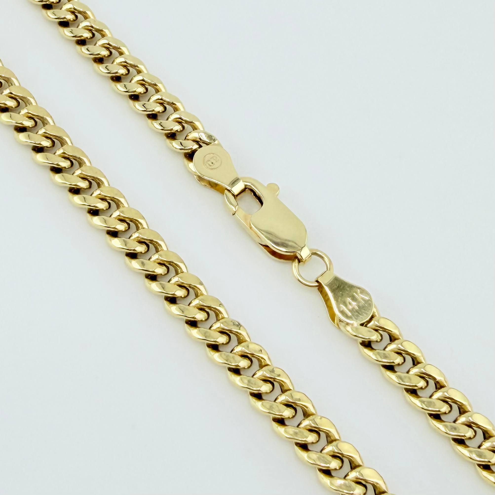 Cadena Cubana 12.35gr / 29 1/2 in / 4.6mm Oro Amarillo 14K Italy ©