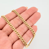 Cadena Cubana 10.75gr / 25 1/2 in / 4.6mm Oro Amarillo 14K Italy ©