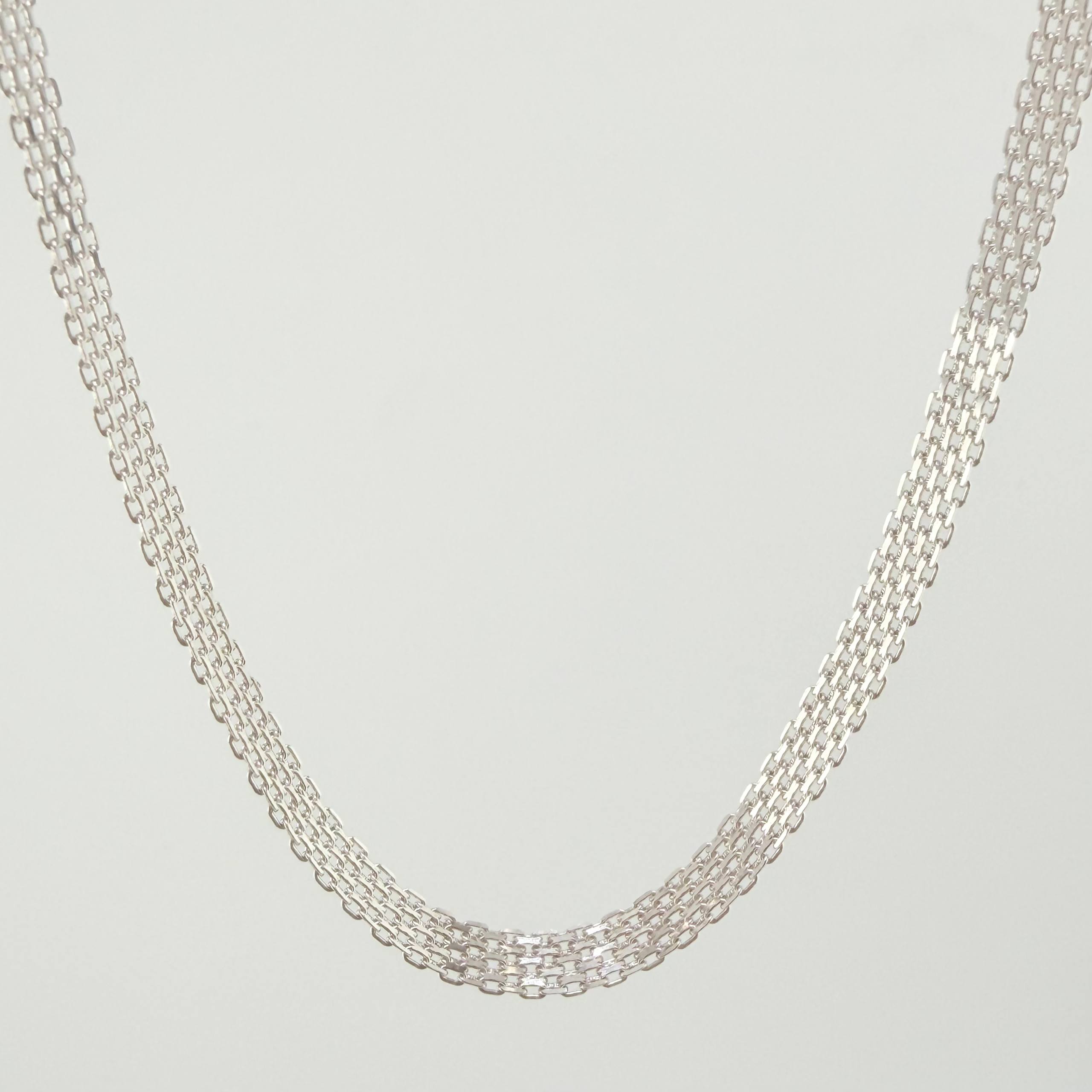 Cadena China 13.85gr / 23 1/2 in / 4.8mm Oro Blanco +1 18K ©