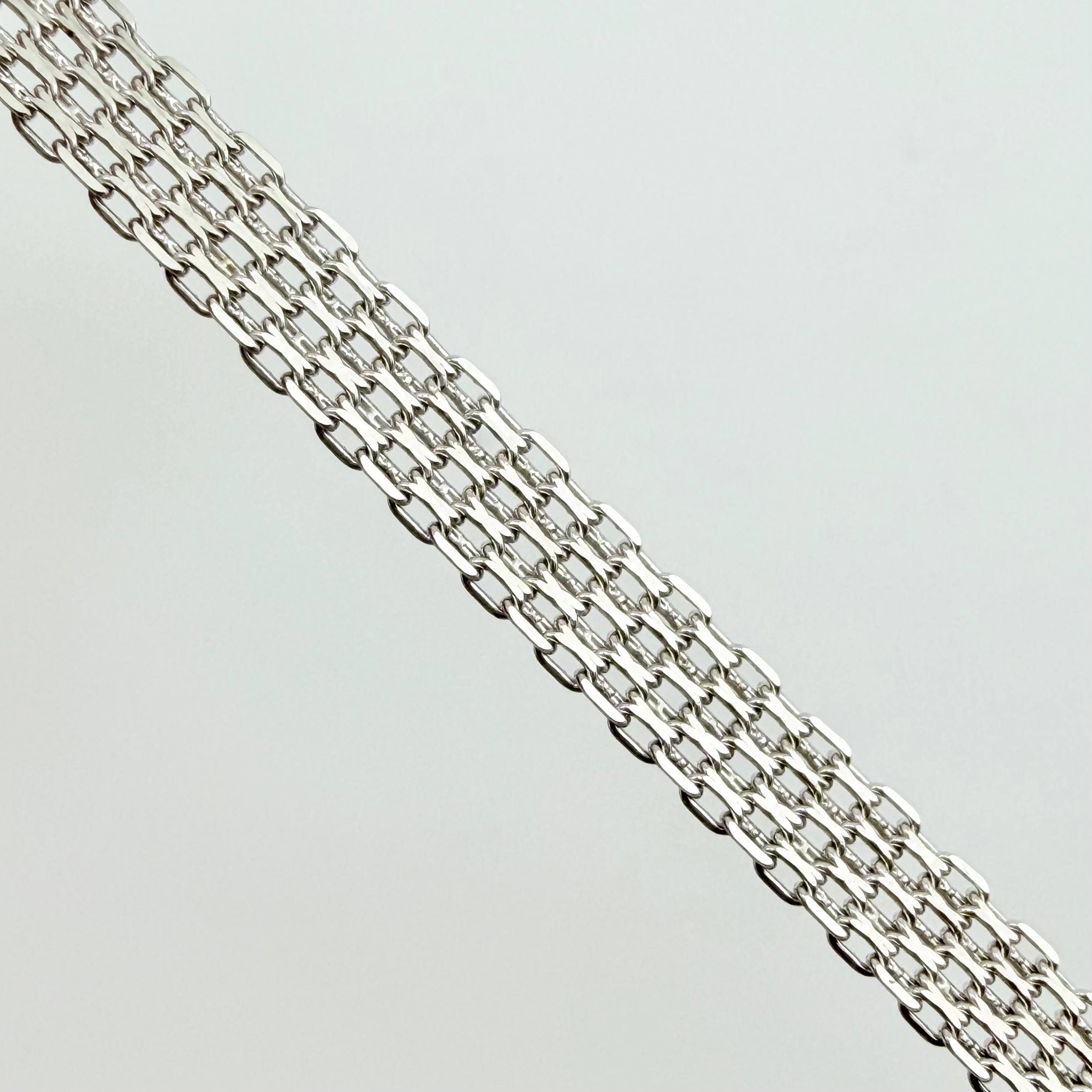 Cadena China 13.85gr / 23 1/2 in / 4.8mm Oro Blanco +1 18K ©