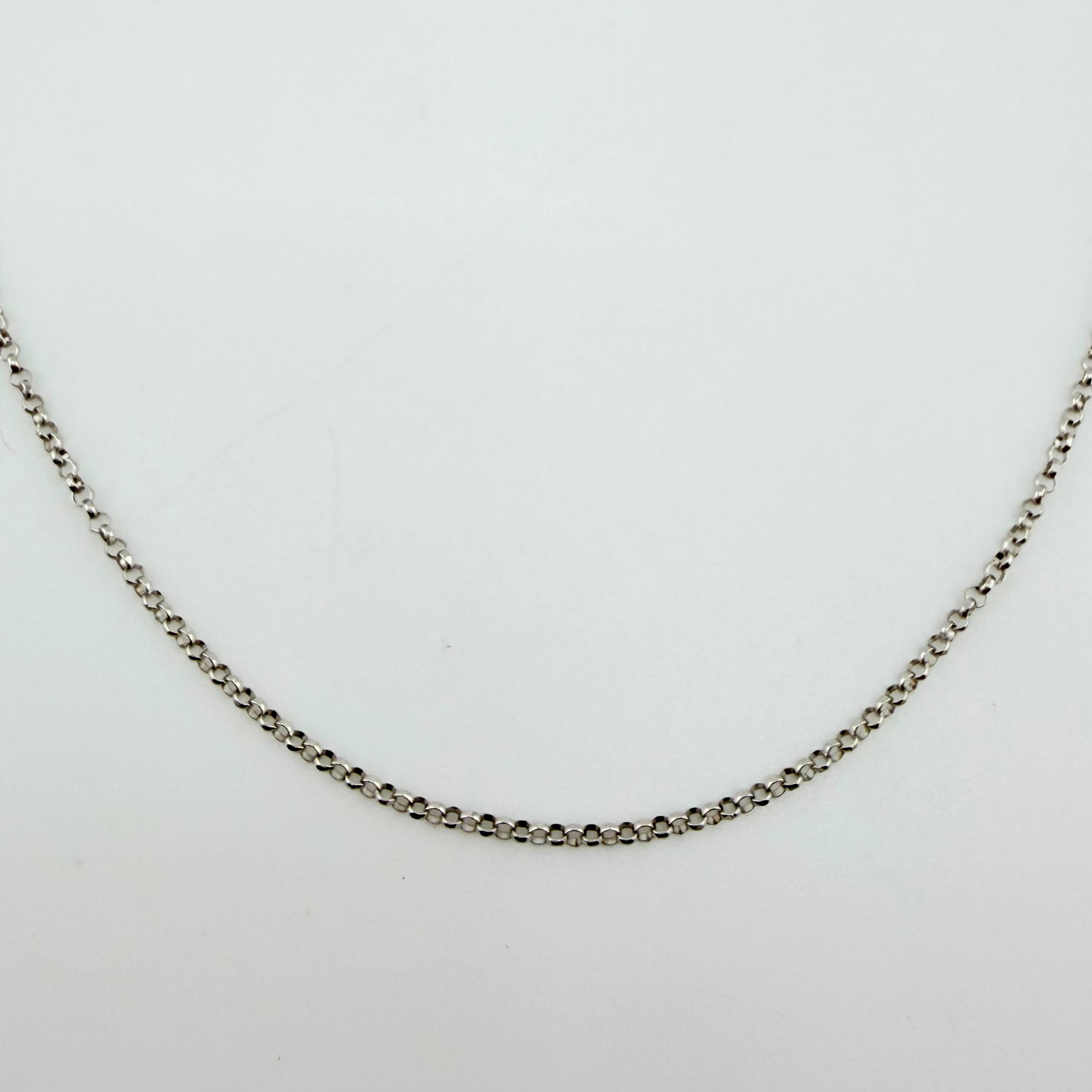 Cadena Roll On 1.35gr / 15 3/4 in / 1.3mm Oro Blanco +3 18K ©