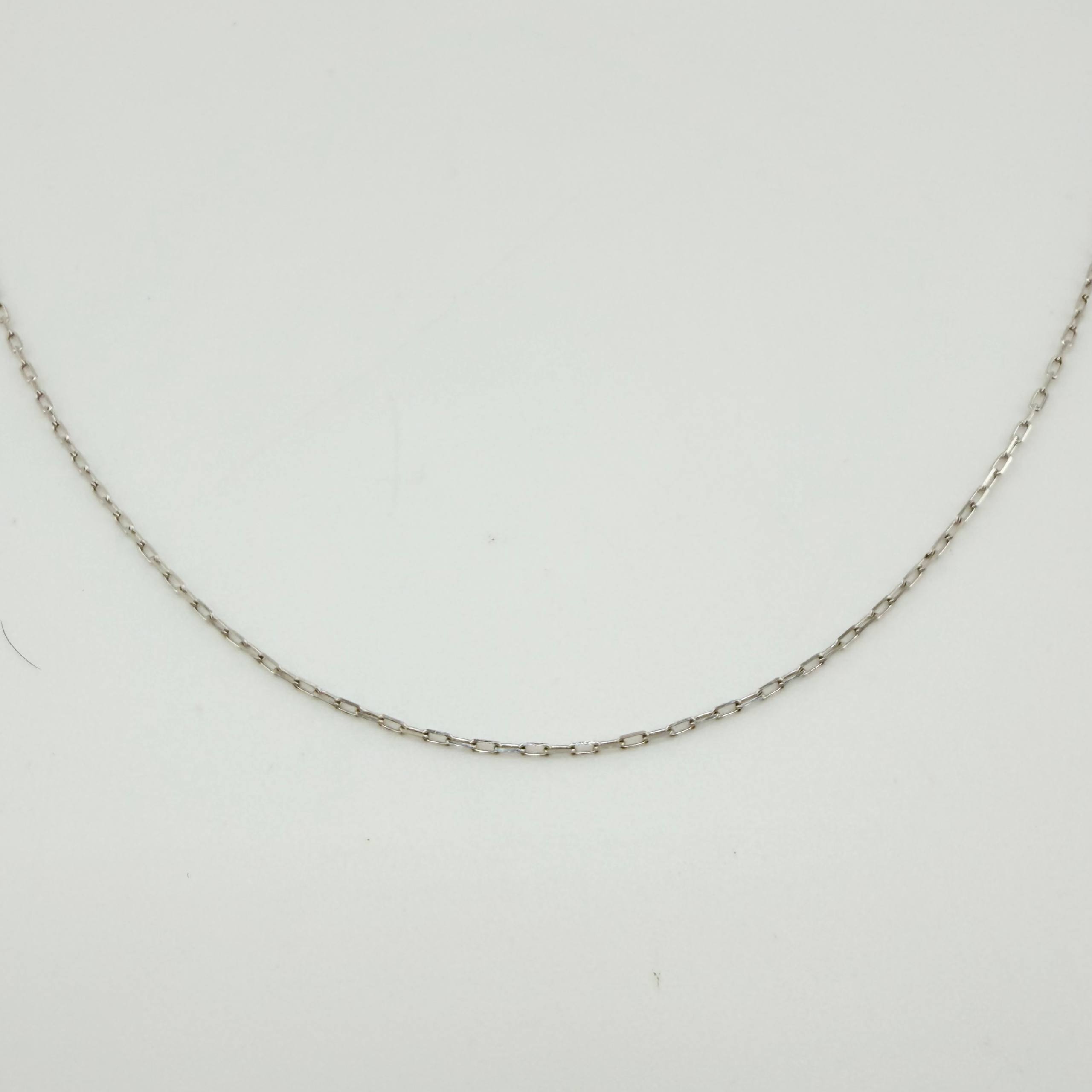 Cadena Cajón 1.1gr / 15 3/4 in / 1mm Oro Blanco +3 18K ©