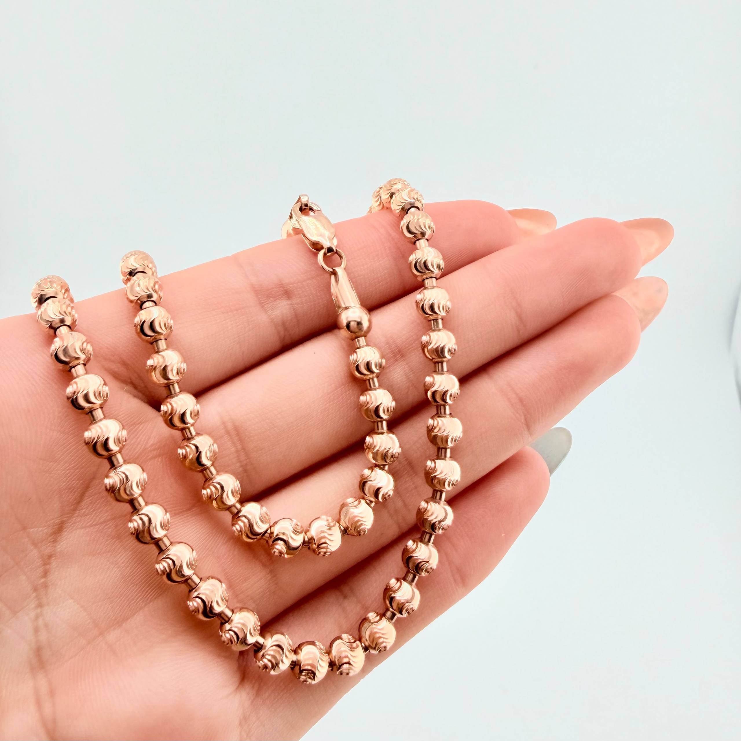 Cadena Militar Media Luna 29.6gr / 23 1/2 in / 5mm Oro Rosa Nac.Esp. 18K ©