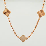 Cadena Militar Trebol blanco Diamantado 27gr / 19 3/4 in / 14.9mm Oro Rosa Nac.Esp. 18K ©