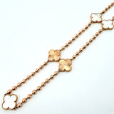 Cadena Militar Trebol blanco Diamantado 27gr / 19 3/4 in / 14.9mm Oro Rosa Nac.Esp. 18K ©