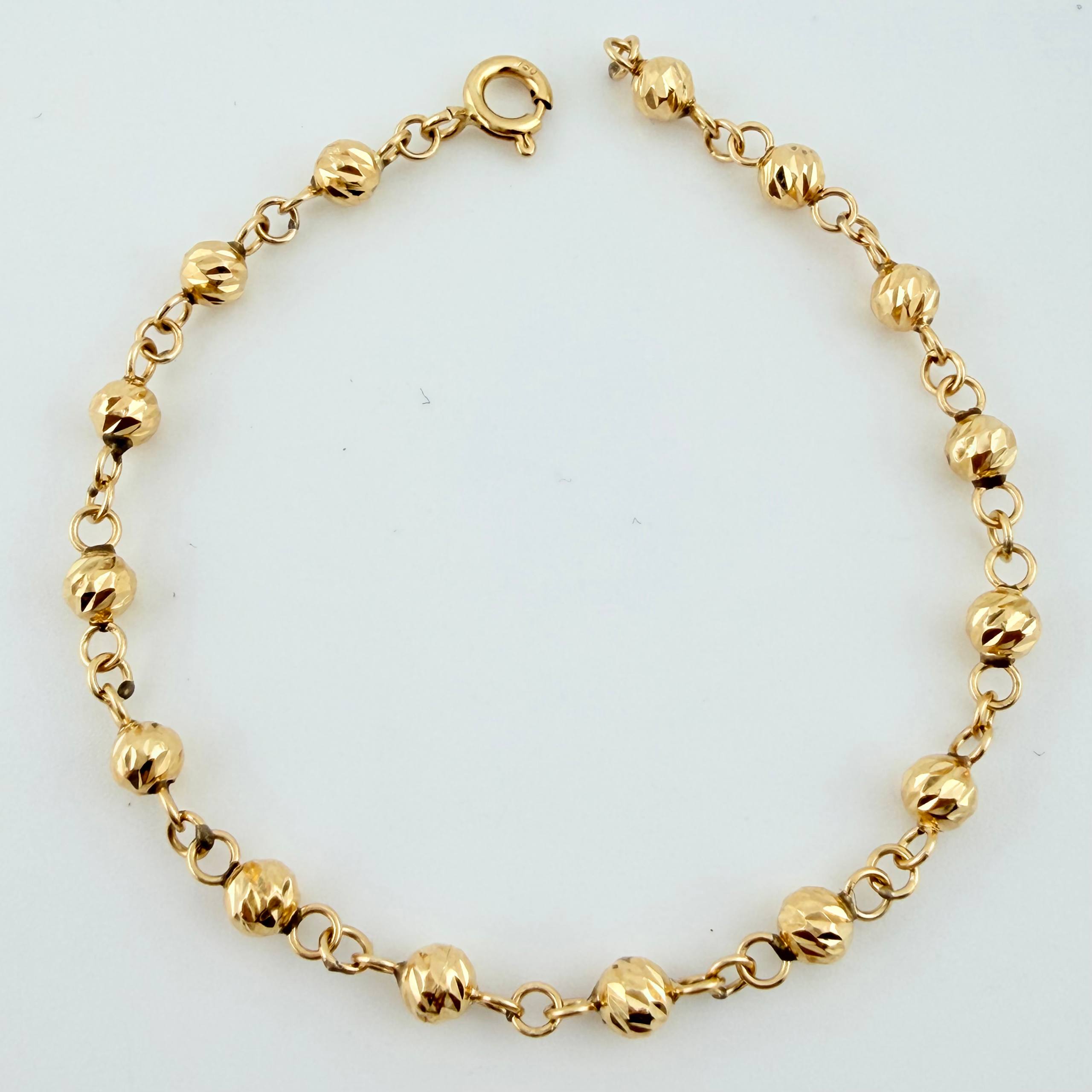 Pulso Tipo Militar Diamantado 1.85gr / 6 1/4 in / 3mm Oro Amarillo 18K ©