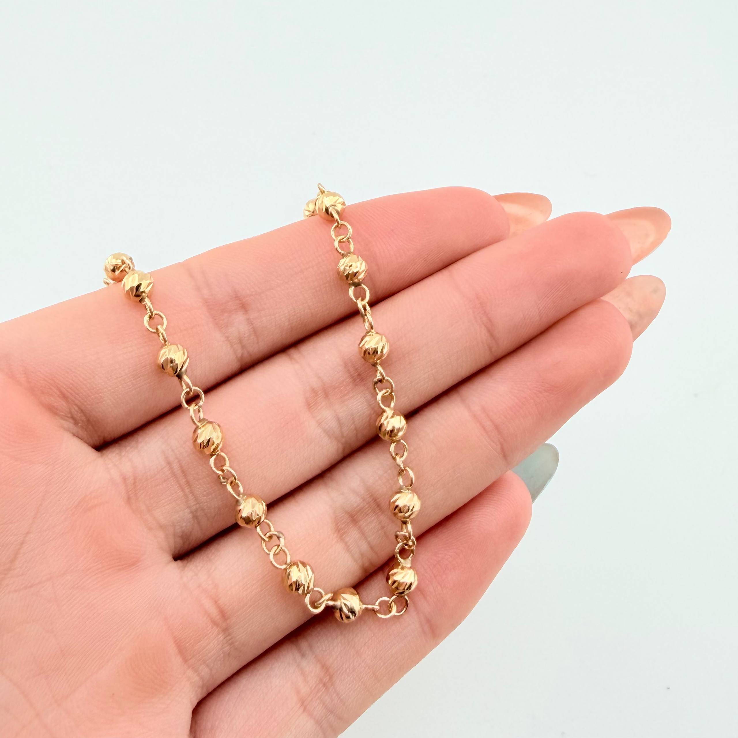 Pulso Tipo Militar Diamantado 1.85gr / 6 1/4 in / 3mm Oro Amarillo 18K ©