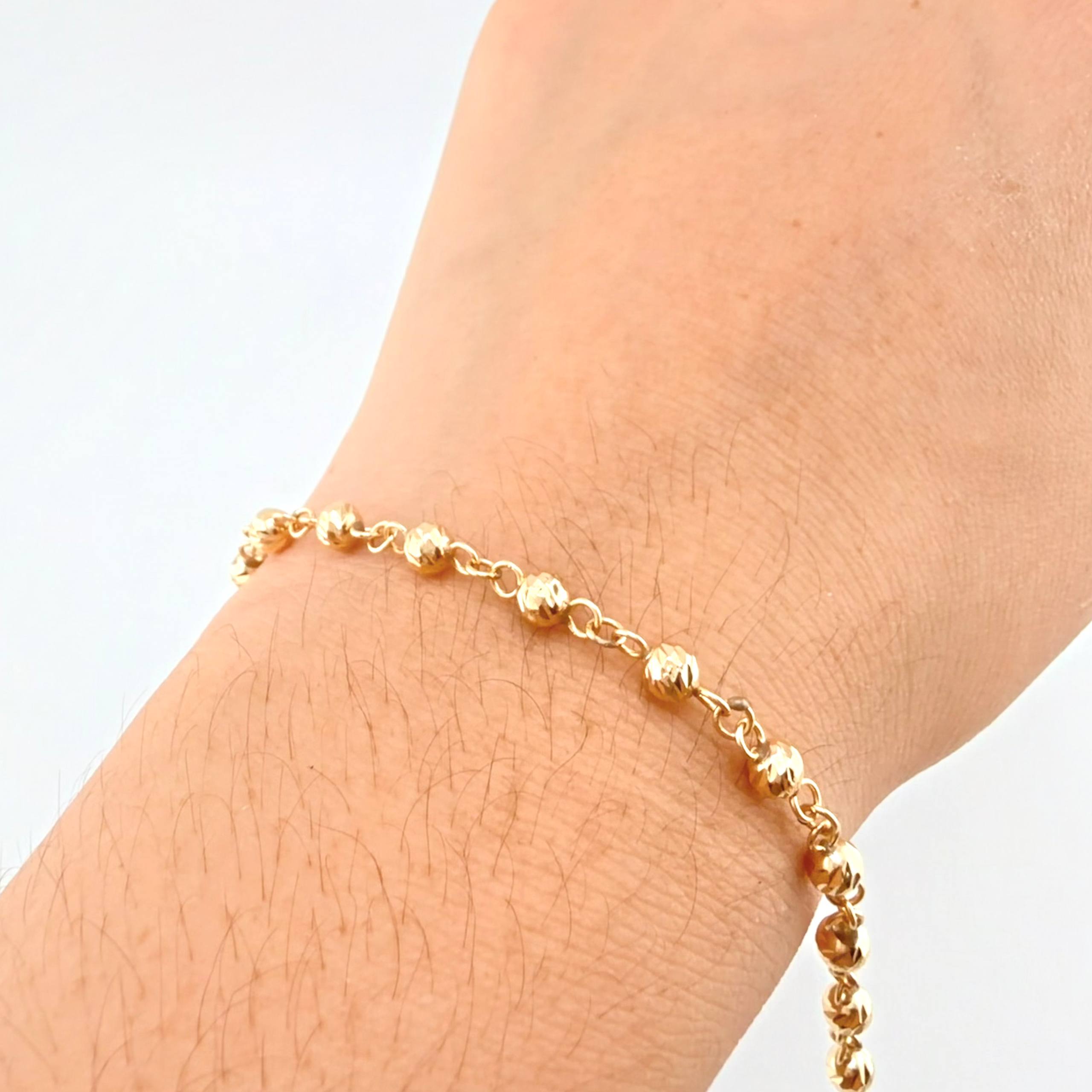 Military Style Bracelet 2.5gr / 8 in / 4mm 18K Yellow Gold *