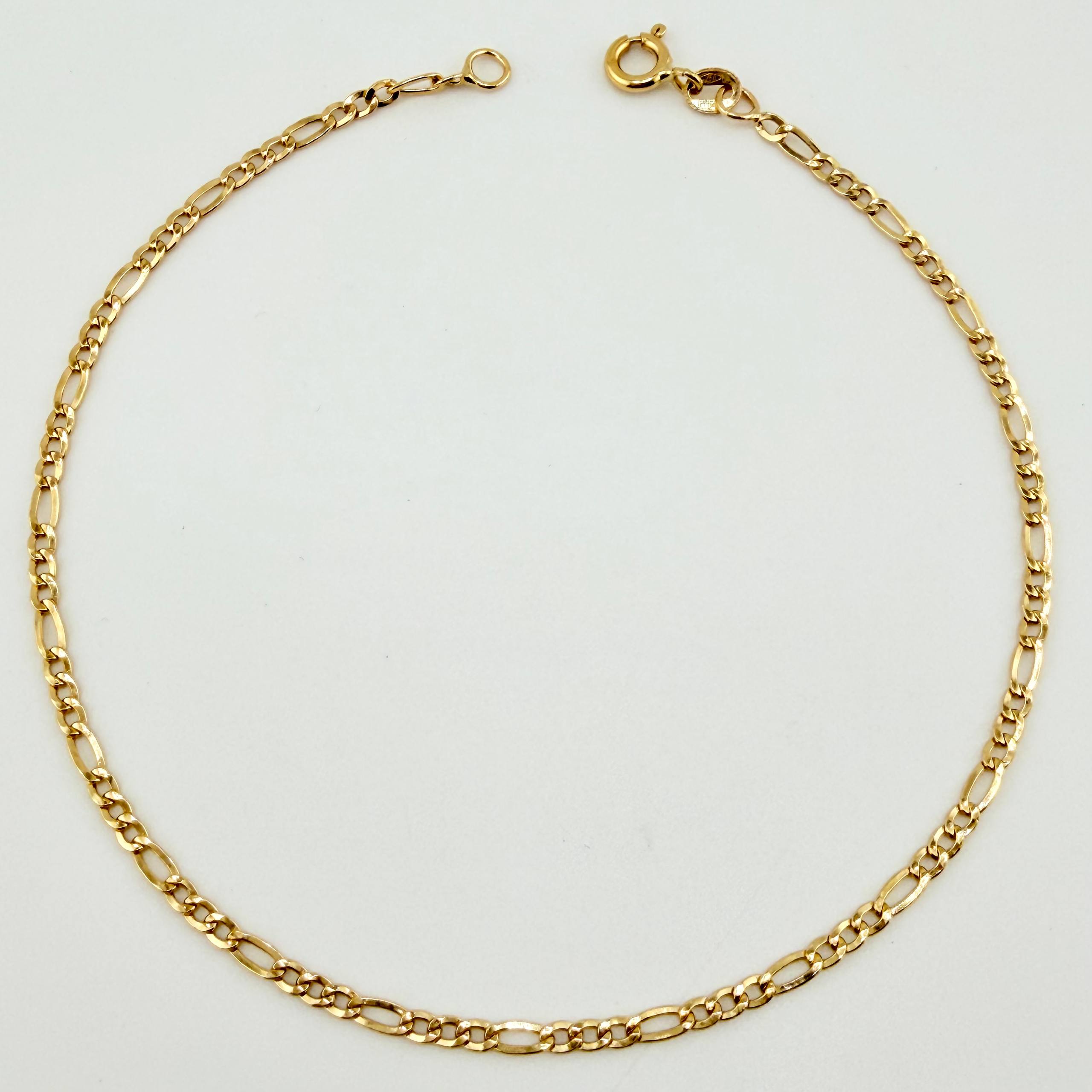 Tobillera Fígaro 2.2gr / 24.5cm / 2,9mm Oro Amarillo +1 ©