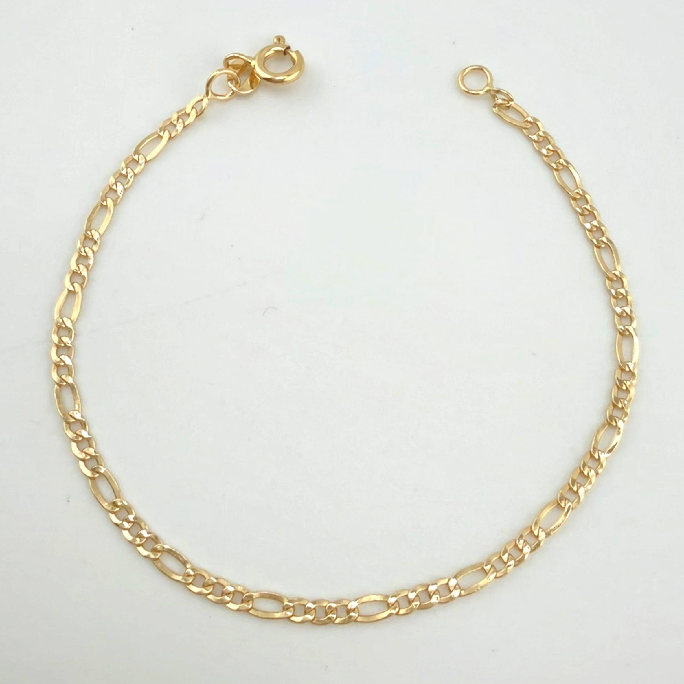 Pulso Figaro 1.4gr / 7 in / 2.4mm Oro Amarillo +1 18K *