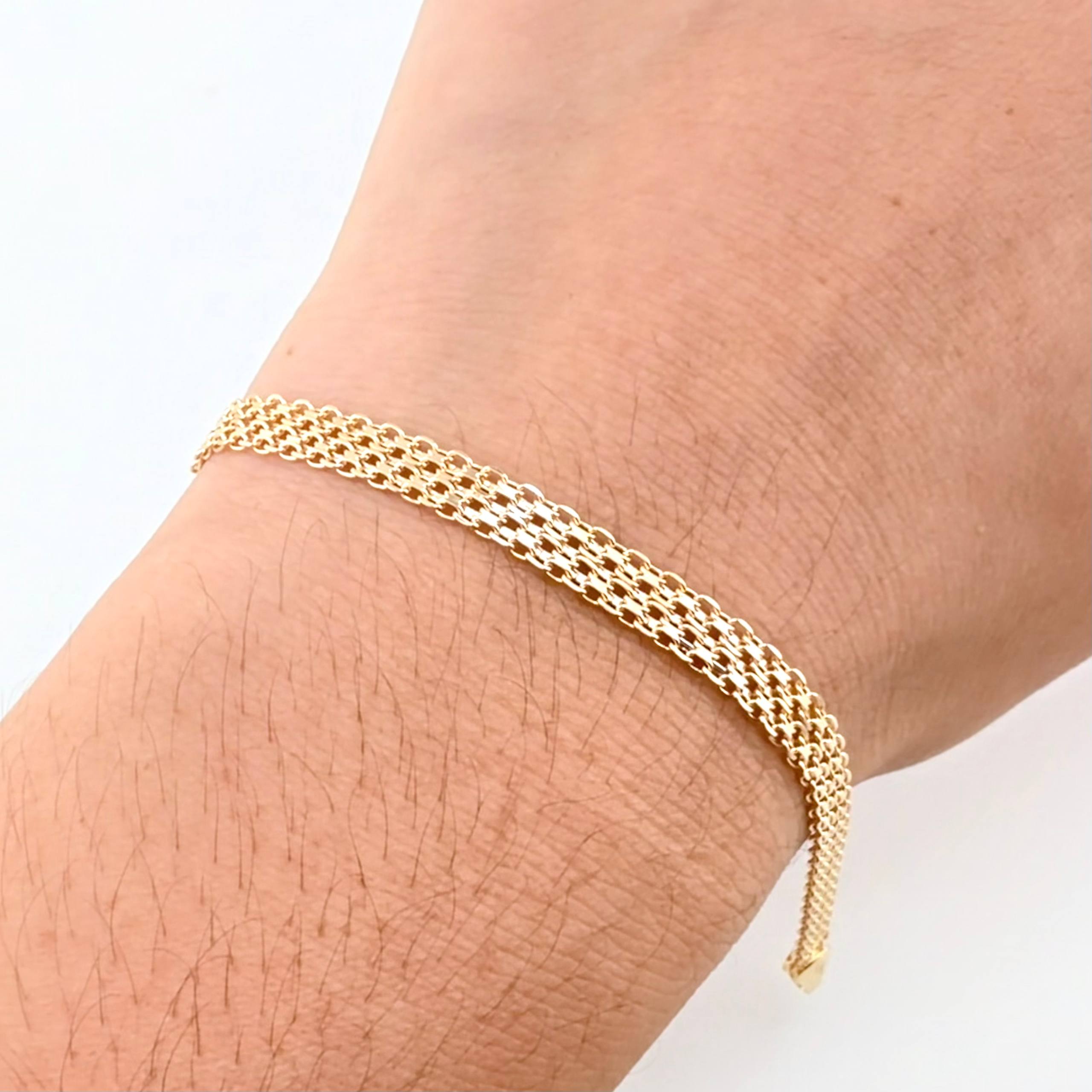 Pulso Chino 5.6gr / 7 1/2 in / 4.8mm Oro Amarillo +1 18K *