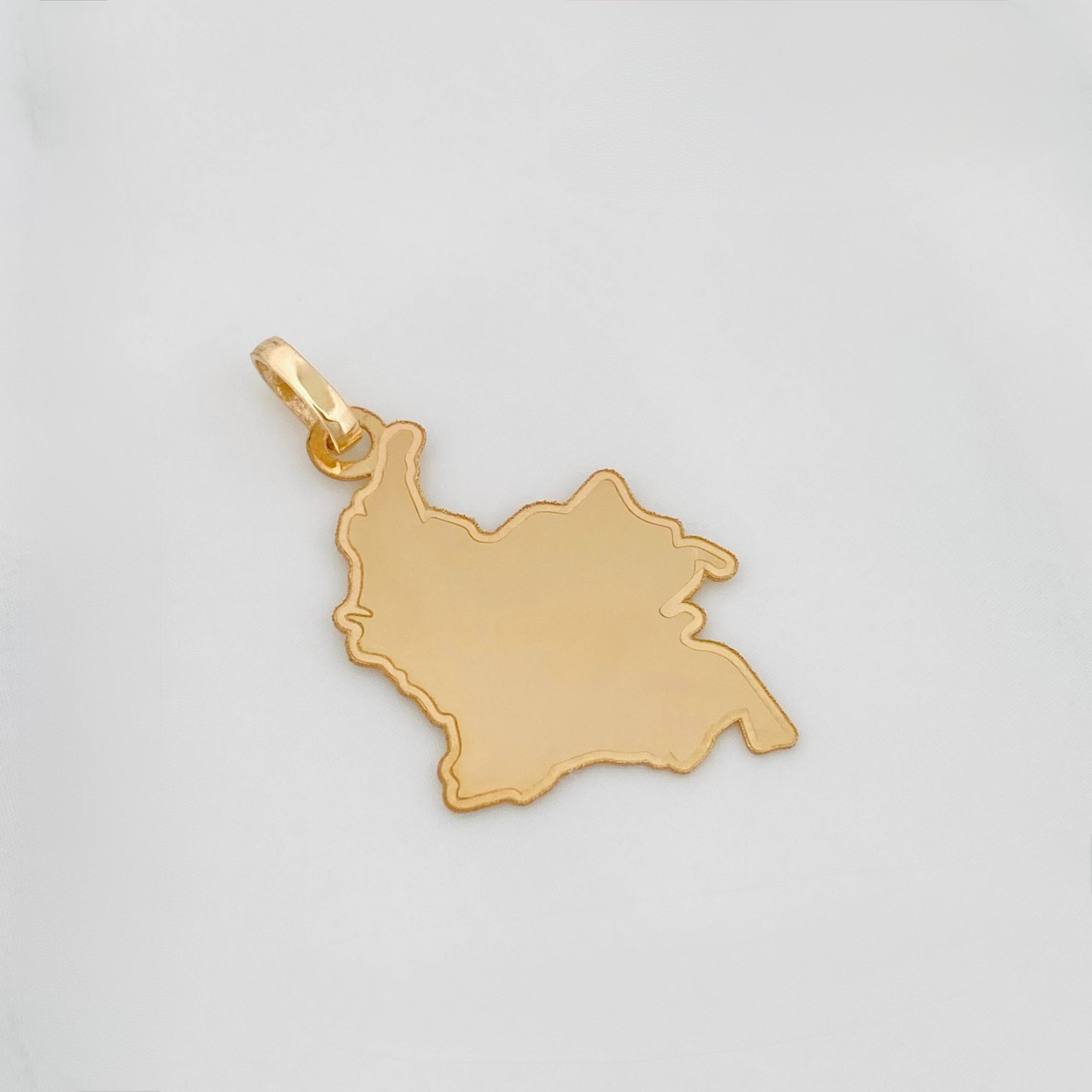 Dije Placa Mapa Colombia 1.1 g / 1 1/4 in Oro Amarillo 18K