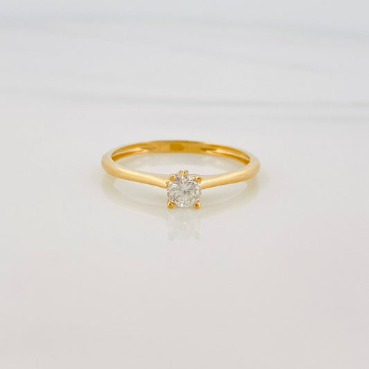 Anillo Solitario Diamantes 25 Pts 1.5 g / T7 1/2 Oro Amarillo 18K