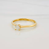 Anillo Solitario Diamantes 25 Pts 1.5 g / T7 1/2 Oro Amarillo 18K