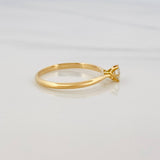 Diamond Solitaire Ring 24 Pts 1.6 g / T5 1/2 Yellow Gold 18K