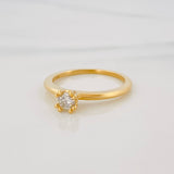 Anillo Solitario Diamante 24 Pts 2.8 g / T7 Oro Amarillo 18K