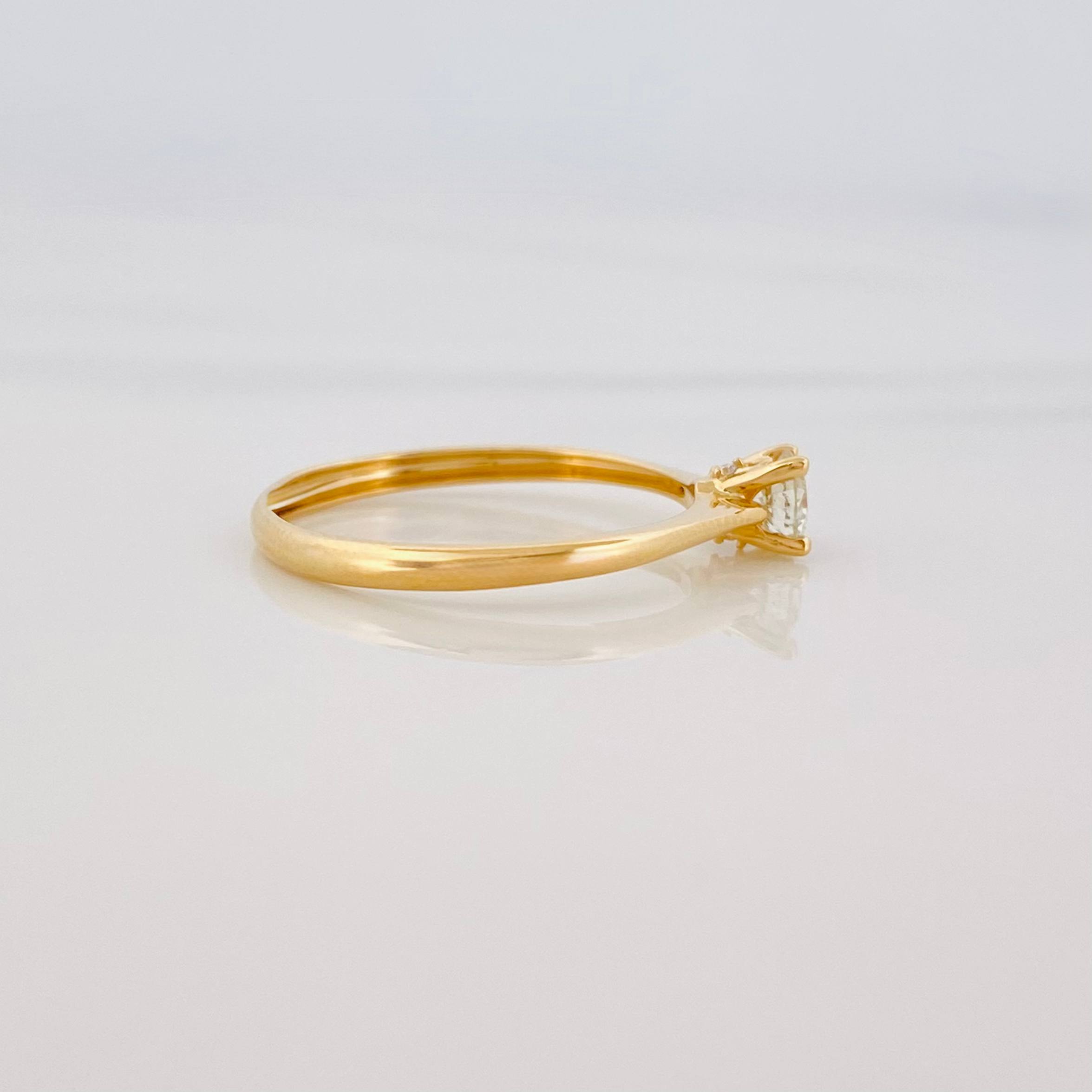 Anillo Solitario Diamantes 26 Pts 1.25 g / T5 3/4 Oro Amarillo 18K