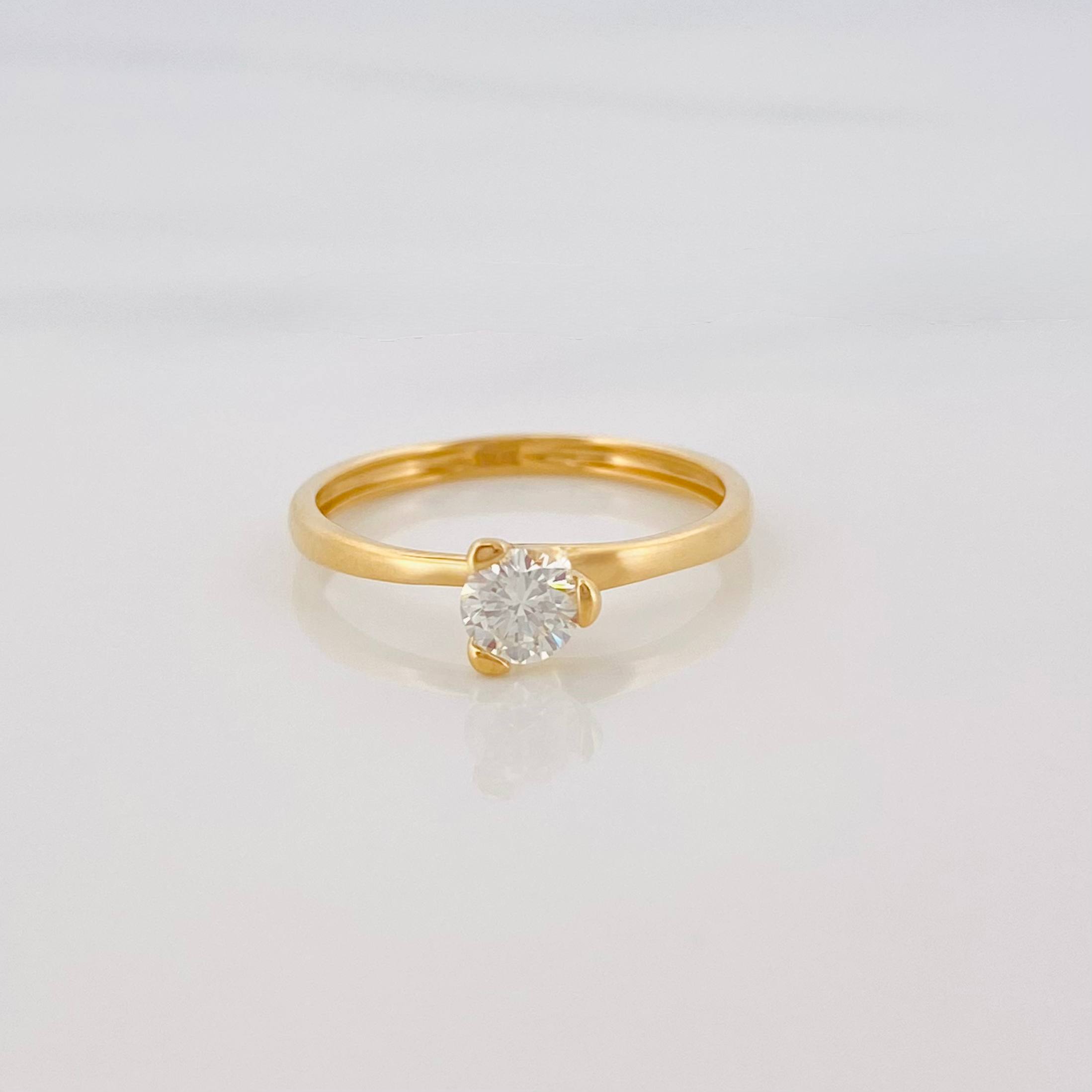 Anillo Solitario Diamante 30 Pts 1.65 g / T5 3/4 Oro Amarillo 18K
