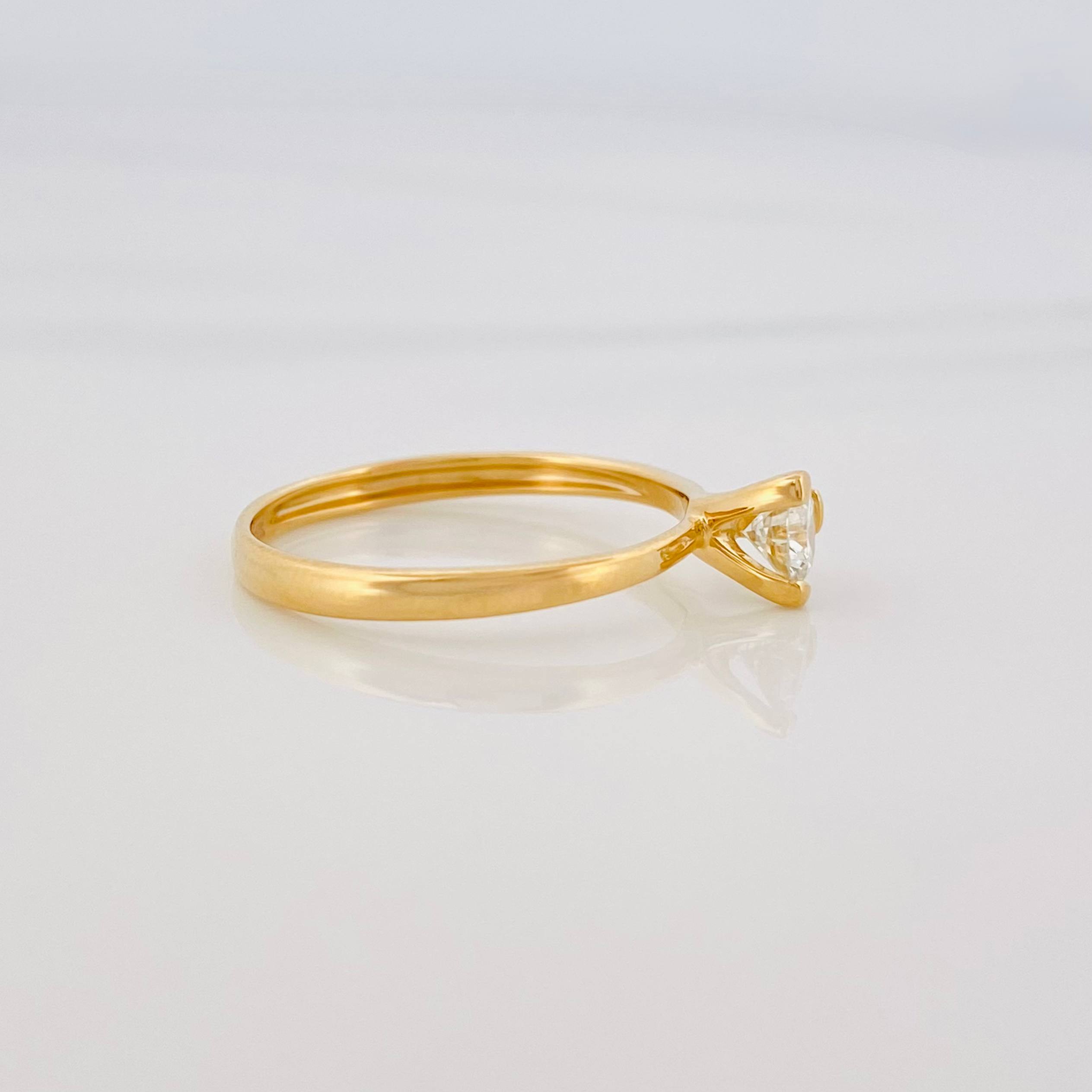 Anillo Solitario Diamante 30 Pts 1.65 g / T5 3/4 Oro Amarillo 18K