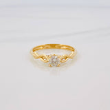 Anillo Solitario Entrelazado Diamante 27 Pts 1.95 g / T6 3/4 Oro Amarillo 18K