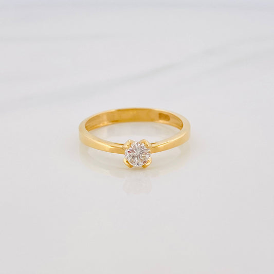 Anillo Solitario Diamante 25 Pts 1.7 g / T6 3/4 Oro Amarillo 18K