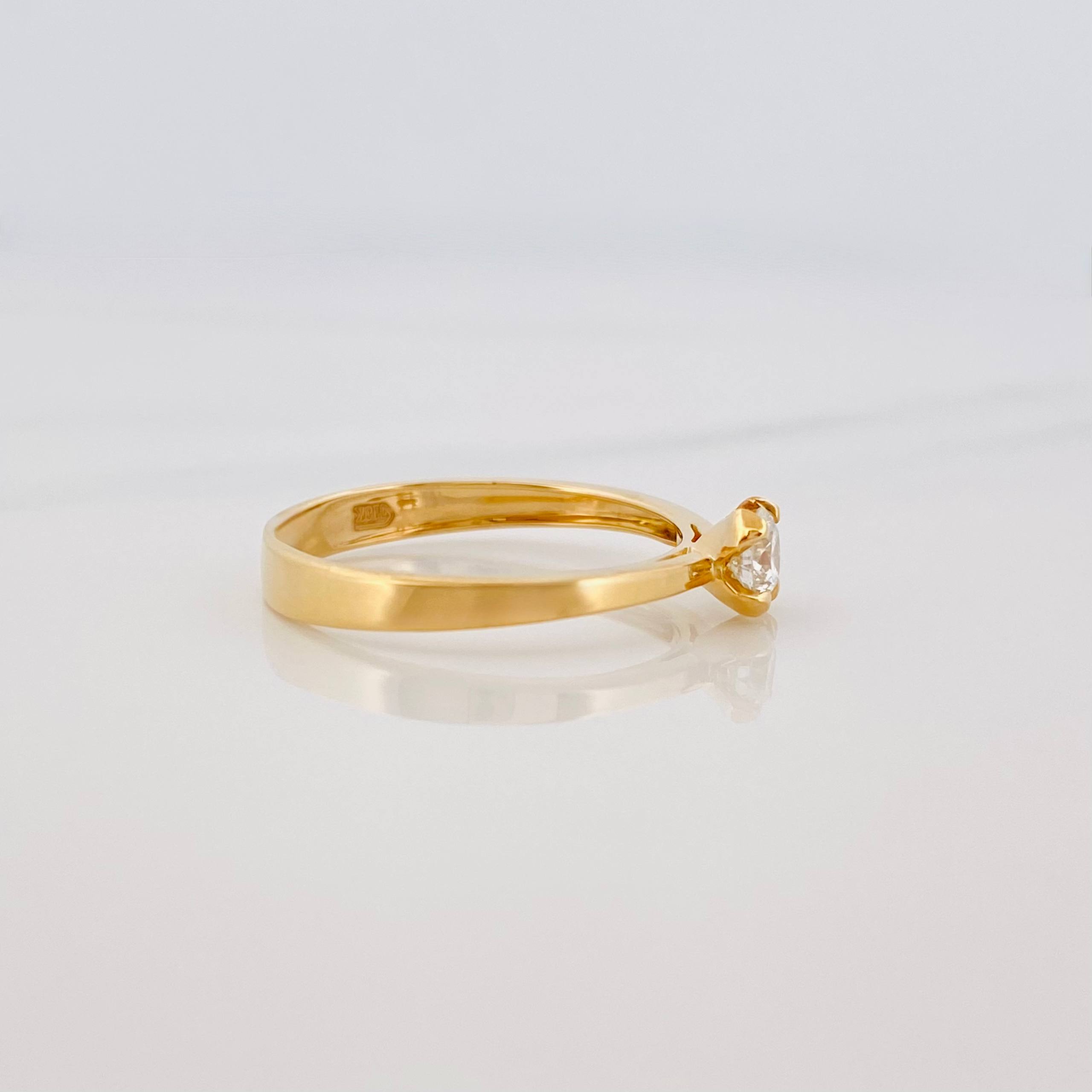 Anillo Solitario Diamante 25 Pts 1.7 g / T6 3/4 Oro Amarillo 18K