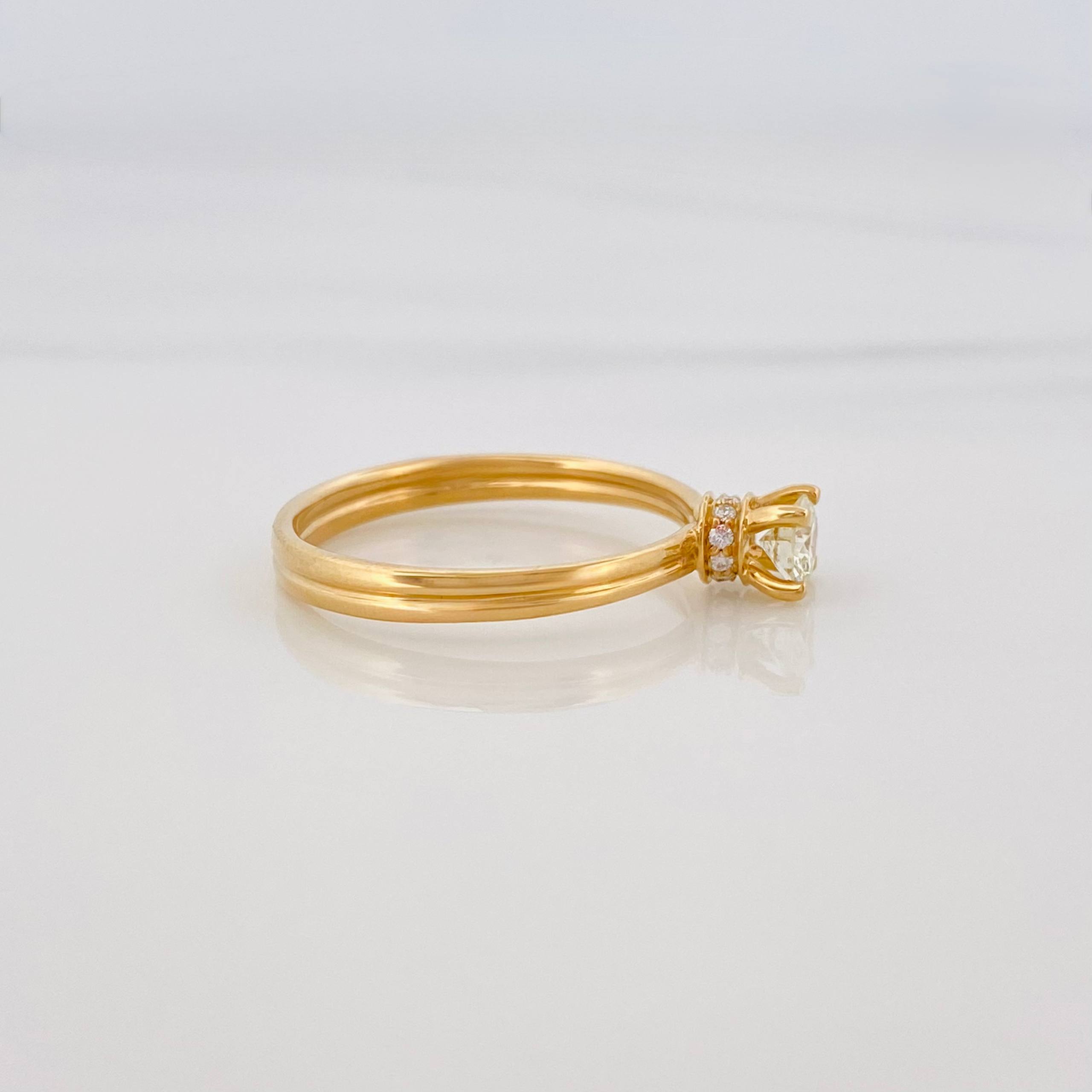 Anillo Solitario Diamantes 35 Pts 2.45 g / T7 1/4 Oro Amarillo 18K
