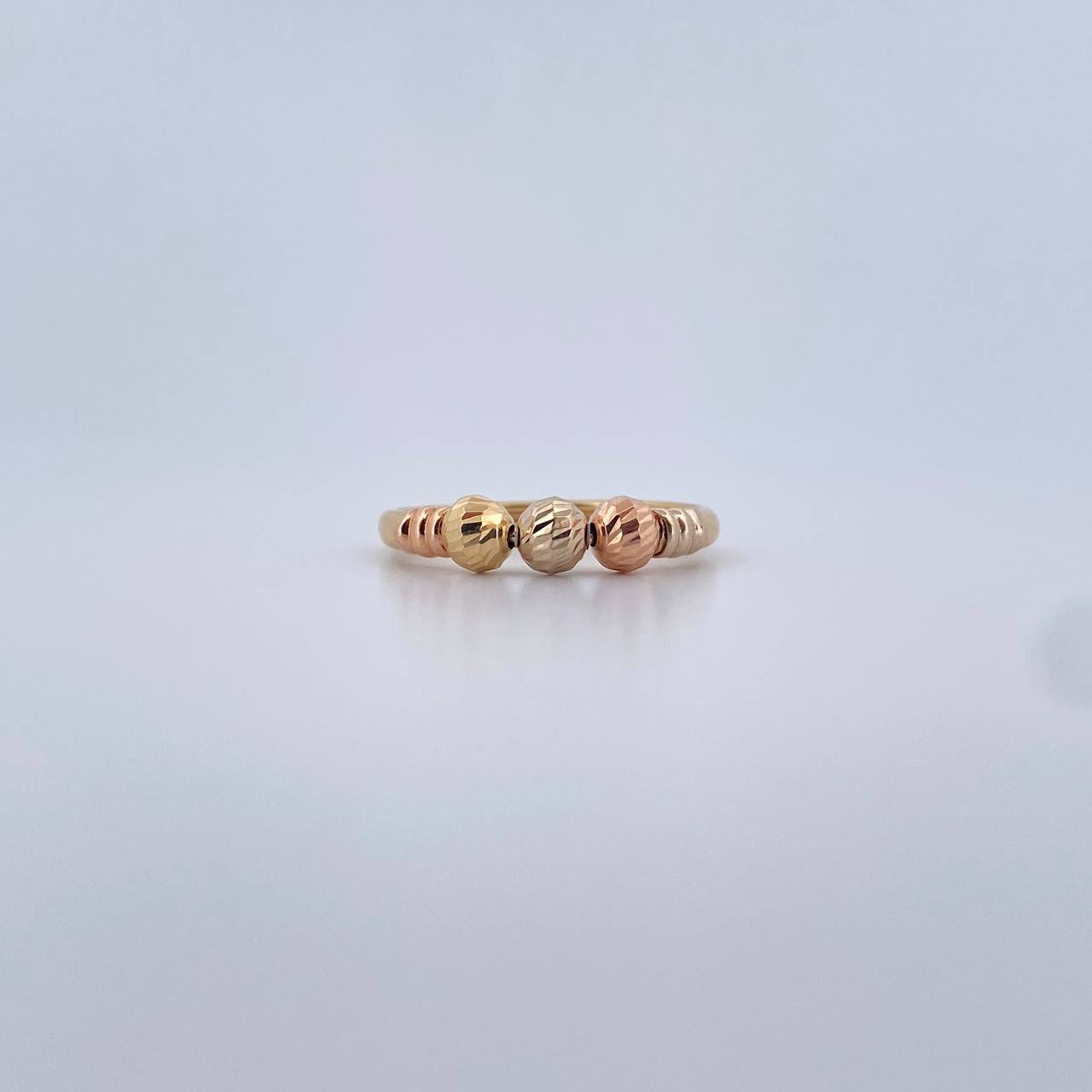 Ring Beads 1.95gr / T8 / 4mm Diamond Cut Three 18K Golds &