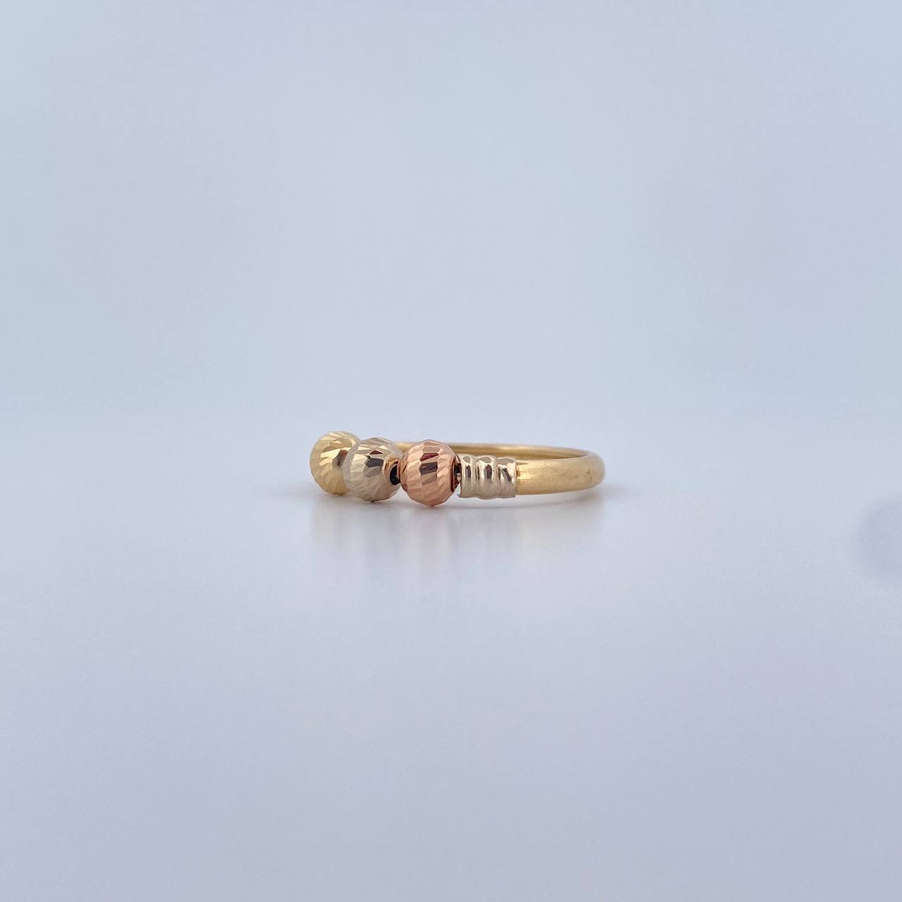 Ring Beads 1.95gr / T8 / 4mm Diamond Cut Three 18K Golds &