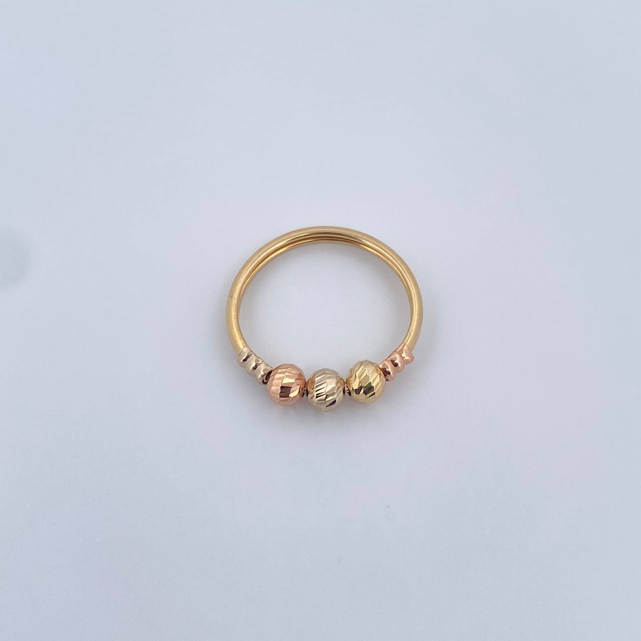 Ring Beads 1.95gr / T8 / 4mm Diamond Cut Three 18K Golds &