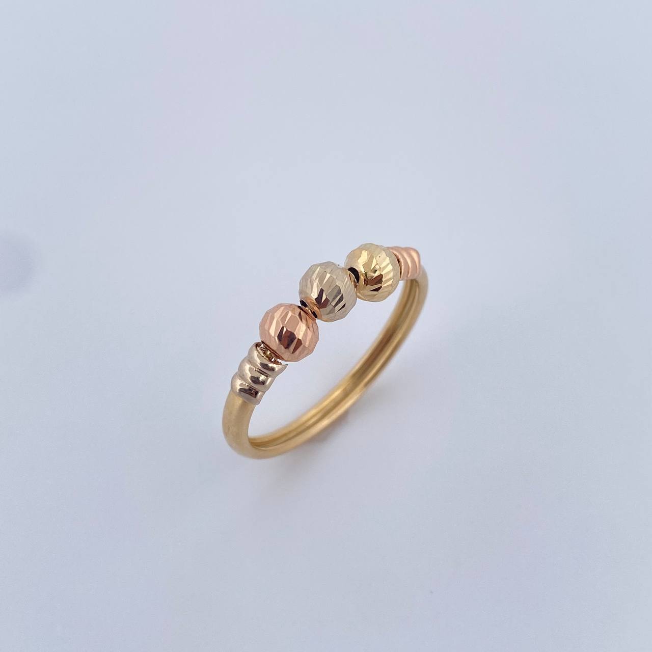 Ring Beads 1.95gr / T8 / 4mm Diamond Cut Three 18K Golds &
