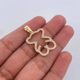 Pendant Bear Silhouette Ts 3.05gr / 3cm / White Zircons 18K Yellow Gold &