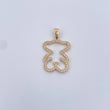 Pendant Bear Silhouette Ts 3.05gr / 3cm / White Zircons 18K Yellow Gold &